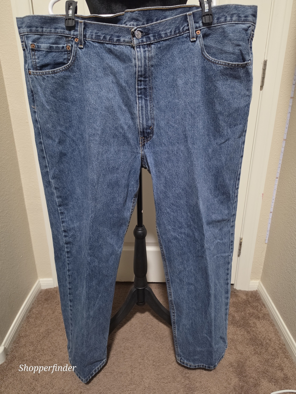 Levi's 505 Men's Blue Denim Jeans W48 x L30 Straight Leg Regular Fit Mid Rise
